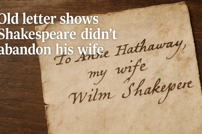 Old Letter Shows Shakespeare Didn’t Abandon His Wife